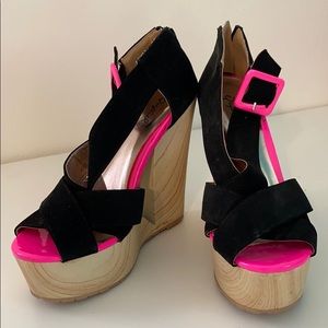 Cupid Night Out Platform Wedge Block Heels